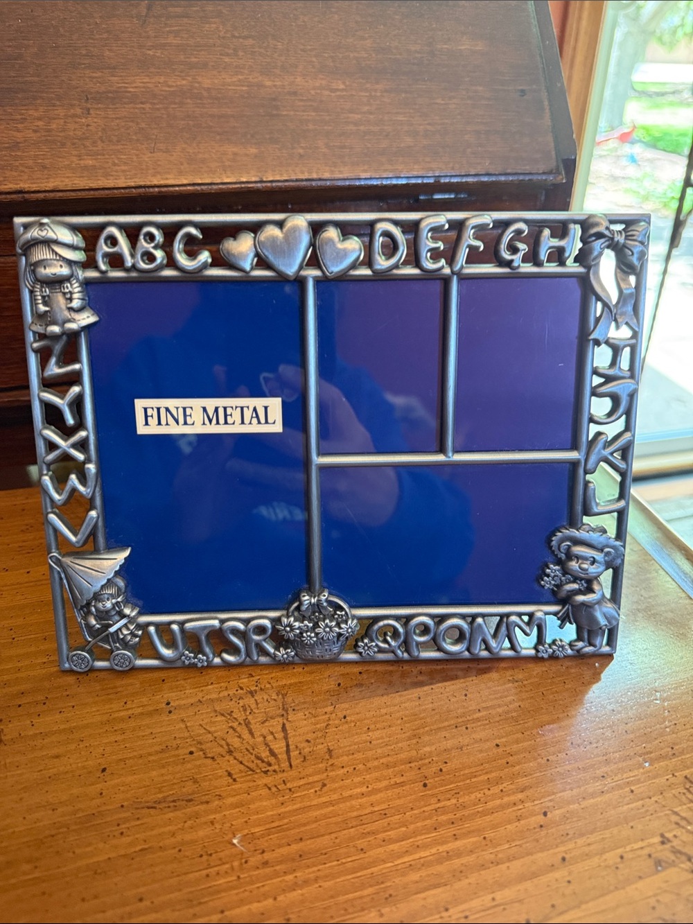 Pewter Alphabet Picture Frame - Blue